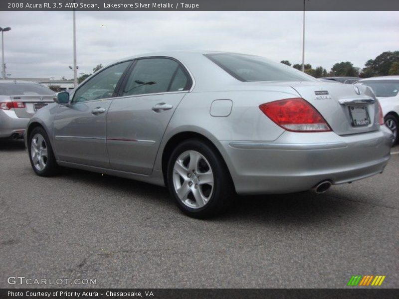 Lakeshore Silver Metallic / Taupe 2008 Acura RL 3.5 AWD Sedan