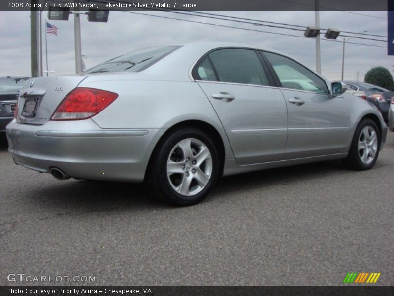 Lakeshore Silver Metallic / Taupe 2008 Acura RL 3.5 AWD Sedan