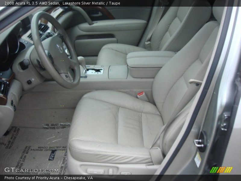 Lakeshore Silver Metallic / Taupe 2008 Acura RL 3.5 AWD Sedan