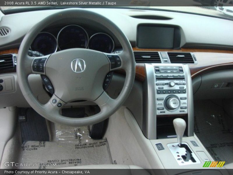 Lakeshore Silver Metallic / Taupe 2008 Acura RL 3.5 AWD Sedan
