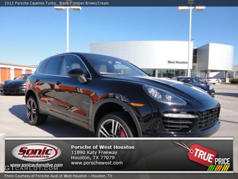 Black / Umber Brown/Cream 2013 Porsche Cayenne Turbo