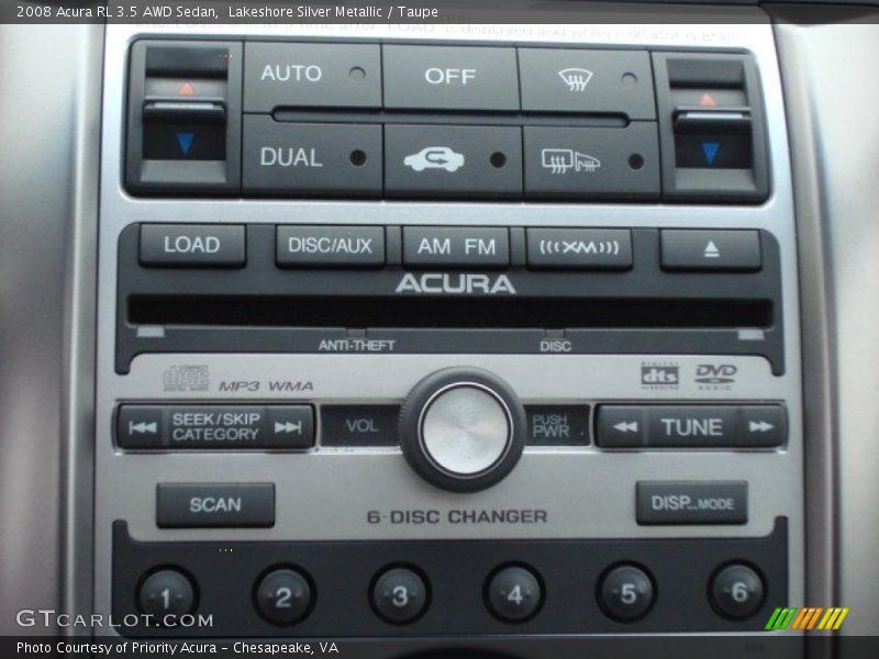 Lakeshore Silver Metallic / Taupe 2008 Acura RL 3.5 AWD Sedan