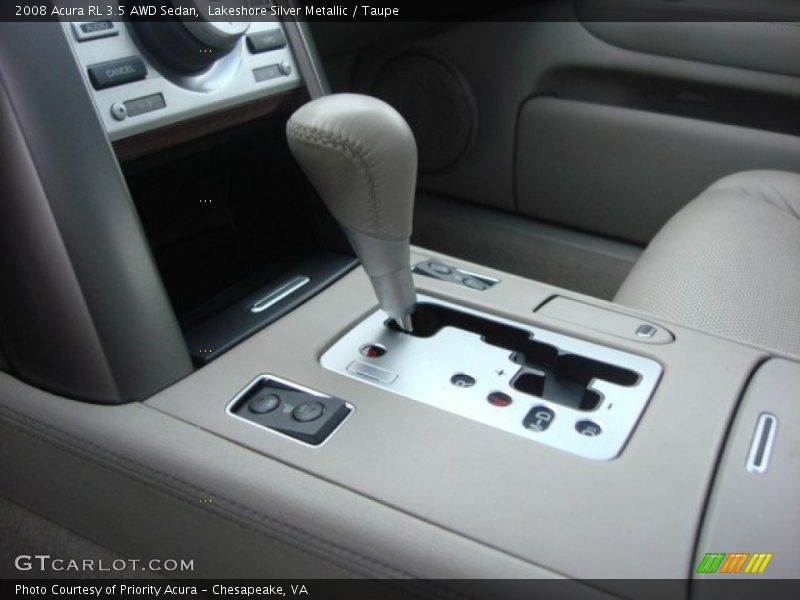 Lakeshore Silver Metallic / Taupe 2008 Acura RL 3.5 AWD Sedan