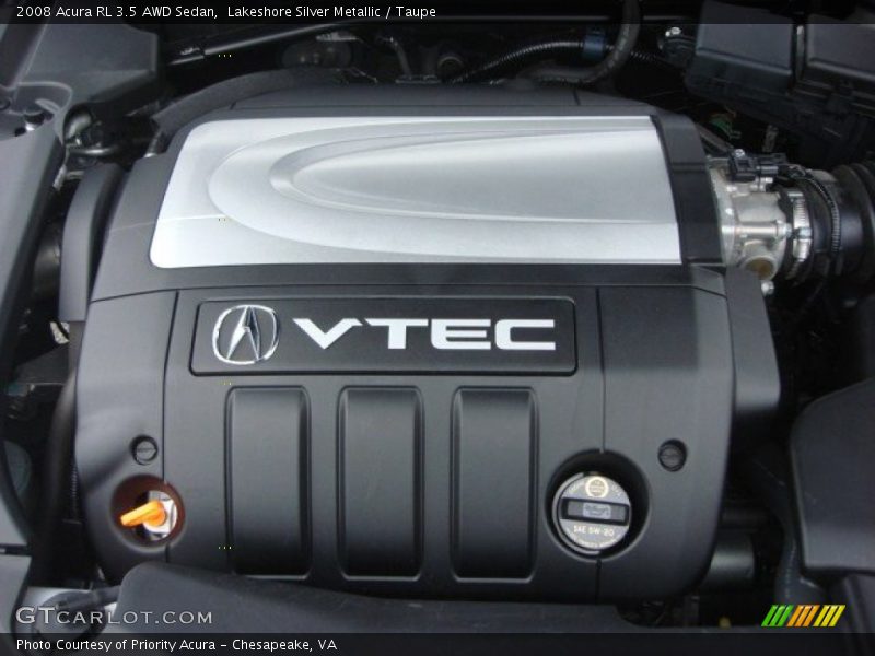 Lakeshore Silver Metallic / Taupe 2008 Acura RL 3.5 AWD Sedan