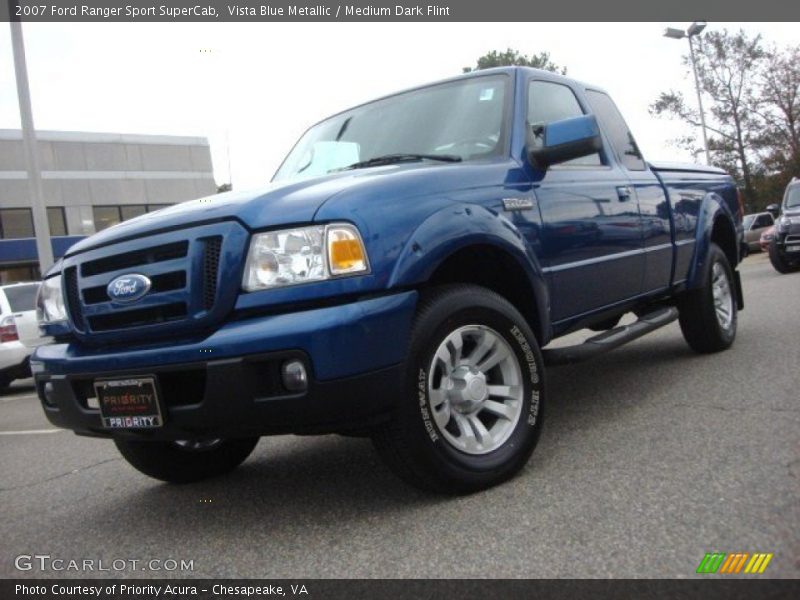 Vista Blue Metallic / Medium Dark Flint 2007 Ford Ranger Sport SuperCab