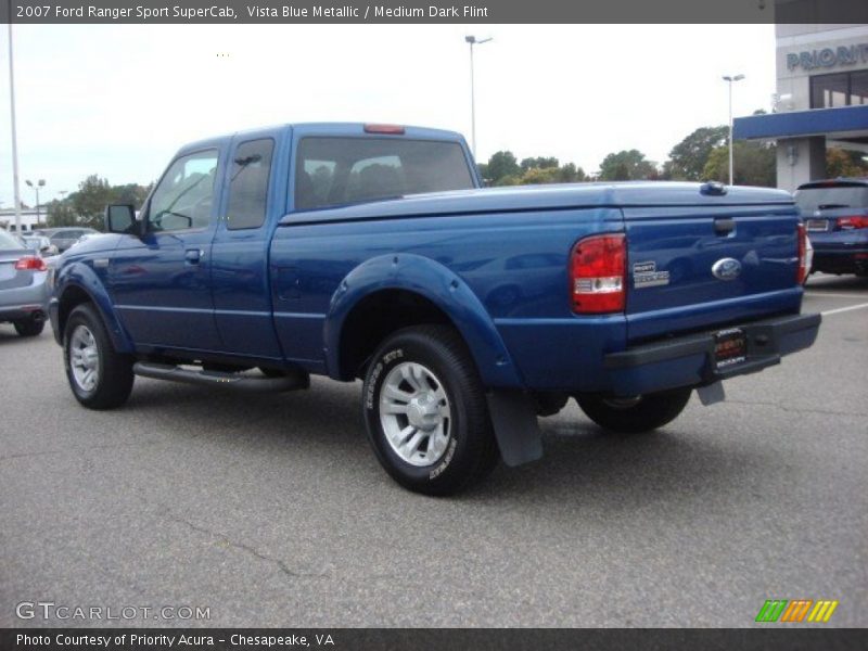Vista Blue Metallic / Medium Dark Flint 2007 Ford Ranger Sport SuperCab