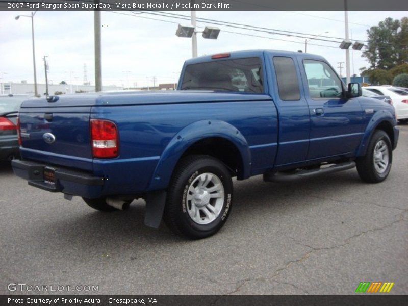 Vista Blue Metallic / Medium Dark Flint 2007 Ford Ranger Sport SuperCab