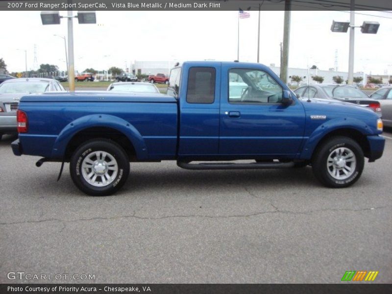 Vista Blue Metallic / Medium Dark Flint 2007 Ford Ranger Sport SuperCab