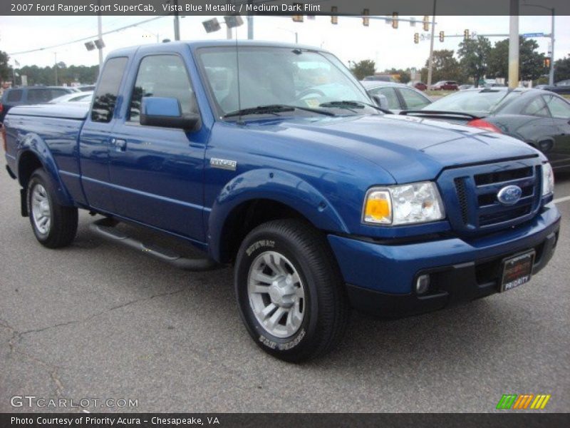 Vista Blue Metallic / Medium Dark Flint 2007 Ford Ranger Sport SuperCab