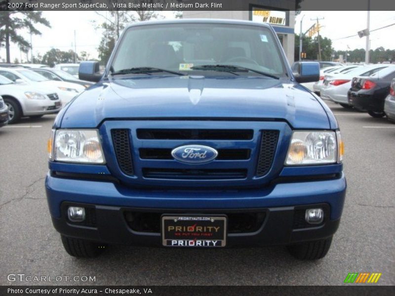 Vista Blue Metallic / Medium Dark Flint 2007 Ford Ranger Sport SuperCab