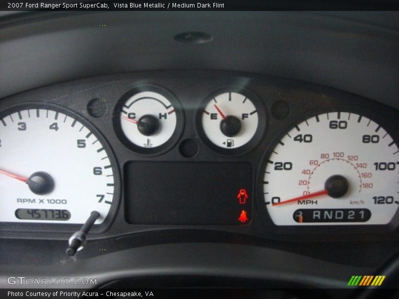 Vista Blue Metallic / Medium Dark Flint 2007 Ford Ranger Sport SuperCab