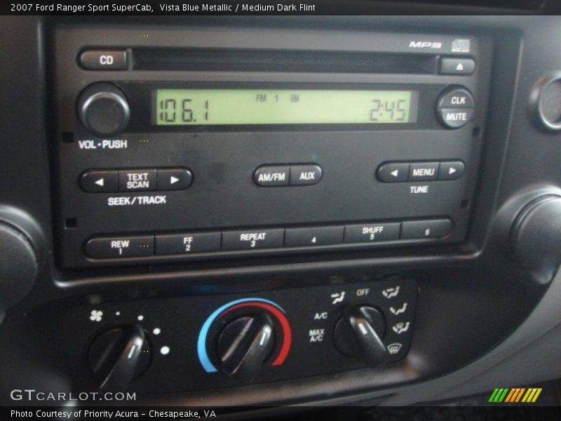 Vista Blue Metallic / Medium Dark Flint 2007 Ford Ranger Sport SuperCab