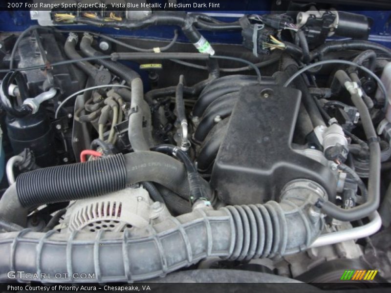 Vista Blue Metallic / Medium Dark Flint 2007 Ford Ranger Sport SuperCab