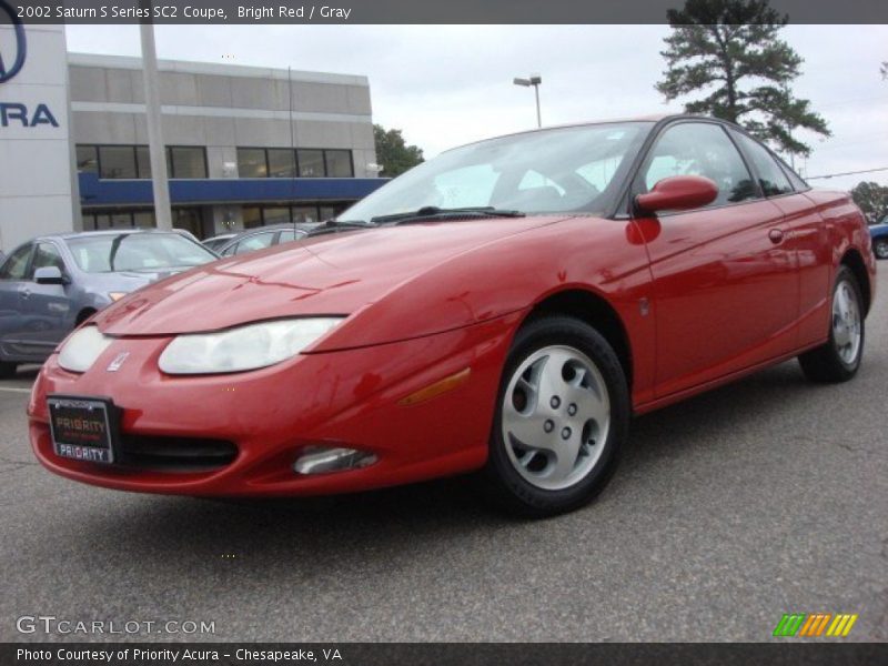Bright Red / Gray 2002 Saturn S Series SC2 Coupe