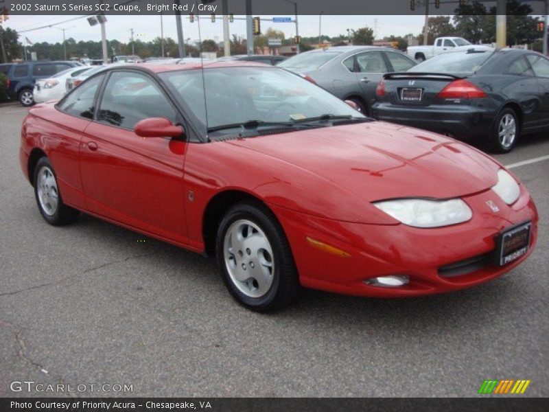 Bright Red / Gray 2002 Saturn S Series SC2 Coupe