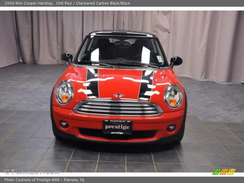 Chili Red / Checkered Carbon Black/Black 2009 Mini Cooper Hardtop