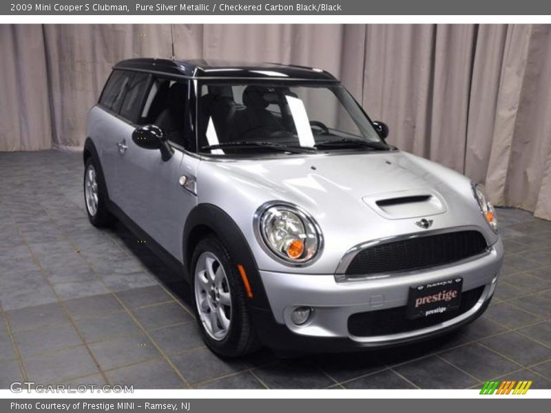 Pure Silver Metallic / Checkered Carbon Black/Black 2009 Mini Cooper S Clubman