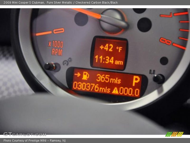 Pure Silver Metallic / Checkered Carbon Black/Black 2009 Mini Cooper S Clubman