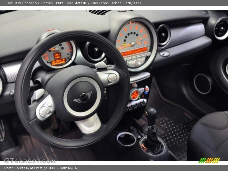 Pure Silver Metallic / Checkered Carbon Black/Black 2009 Mini Cooper S Clubman
