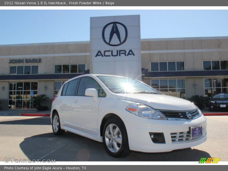 Fresh Powder White / Beige 2012 Nissan Versa 1.8 SL Hatchback