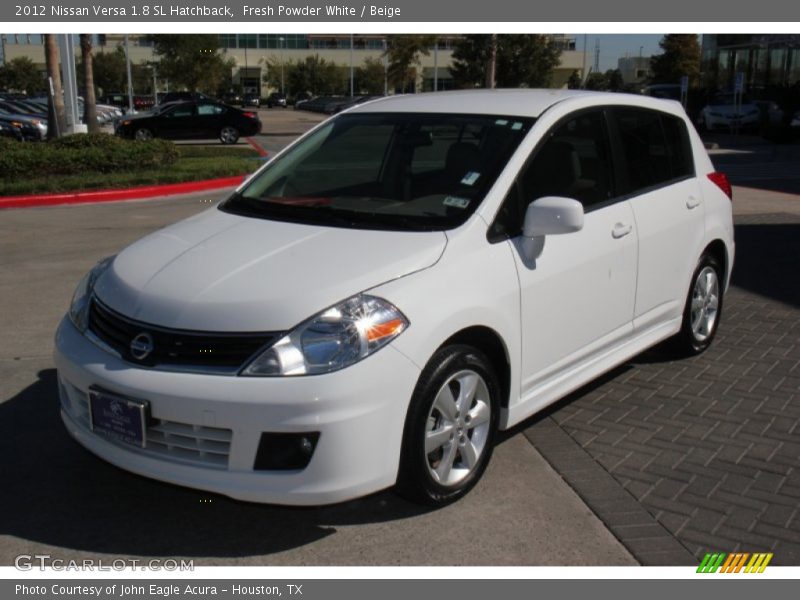 Fresh Powder White / Beige 2012 Nissan Versa 1.8 SL Hatchback