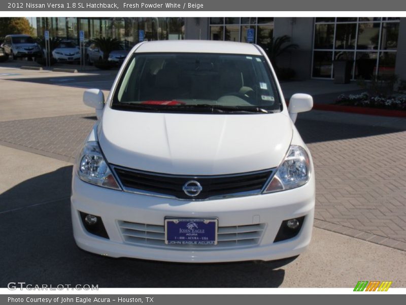 Fresh Powder White / Beige 2012 Nissan Versa 1.8 SL Hatchback