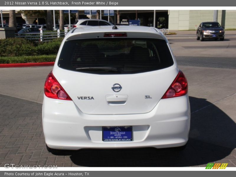 Fresh Powder White / Beige 2012 Nissan Versa 1.8 SL Hatchback