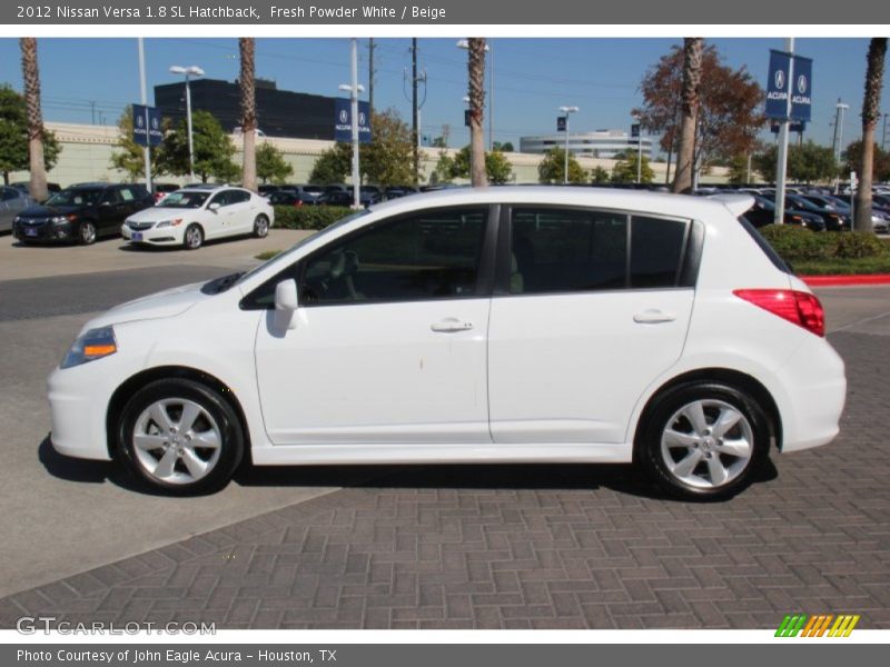 Fresh Powder White / Beige 2012 Nissan Versa 1.8 SL Hatchback