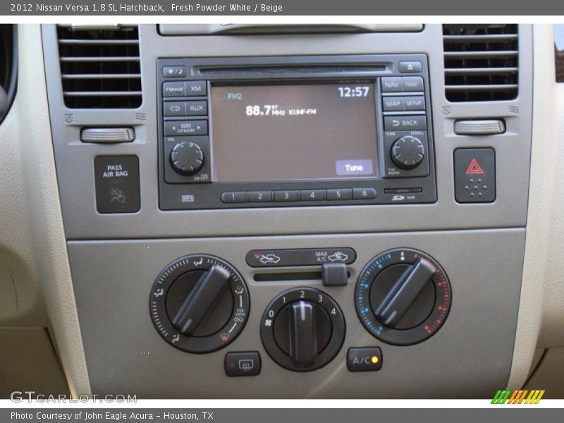 Fresh Powder White / Beige 2012 Nissan Versa 1.8 SL Hatchback