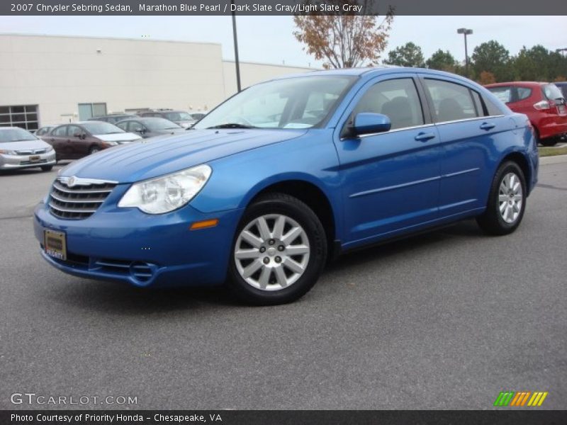 Marathon Blue Pearl / Dark Slate Gray/Light Slate Gray 2007 Chrysler Sebring Sedan