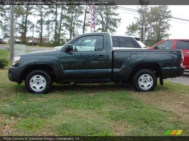Timberland Green Mica / Graphite Gray 2011 Toyota Tacoma Regular Cab