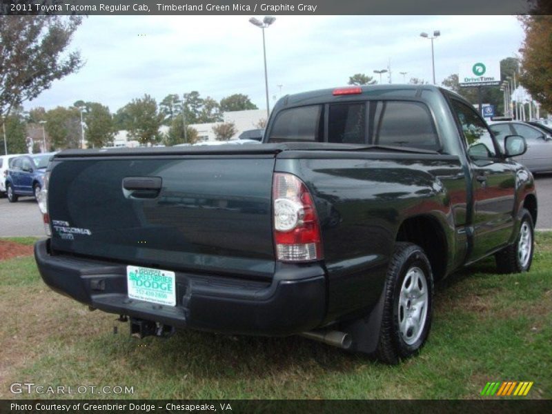 Timberland Green Mica / Graphite Gray 2011 Toyota Tacoma Regular Cab