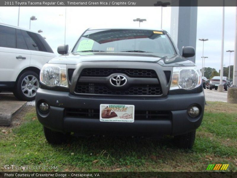 Timberland Green Mica / Graphite Gray 2011 Toyota Tacoma Regular Cab