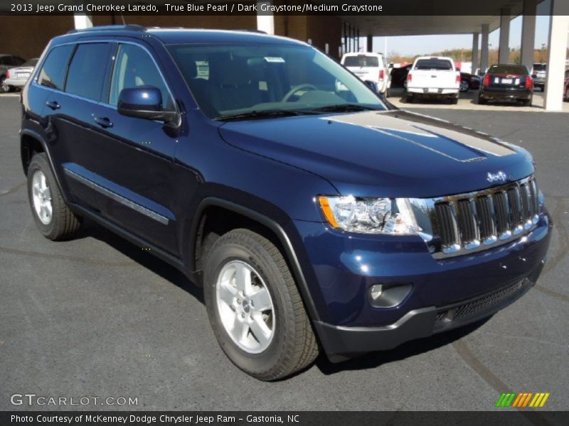 True Blue Pearl / Dark Graystone/Medium Graystone 2013 Jeep Grand Cherokee Laredo