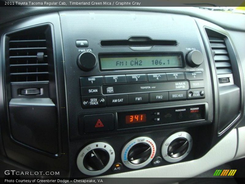 Timberland Green Mica / Graphite Gray 2011 Toyota Tacoma Regular Cab