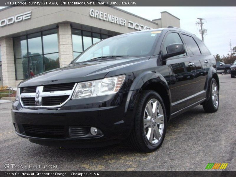 Brilliant Black Crystal Pearl / Dark Slate Gray 2010 Dodge Journey R/T AWD