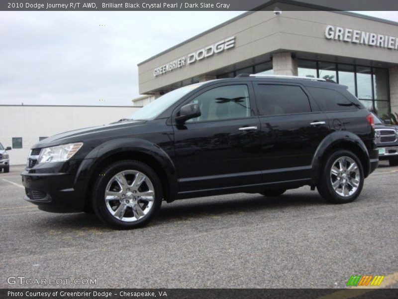Brilliant Black Crystal Pearl / Dark Slate Gray 2010 Dodge Journey R/T AWD