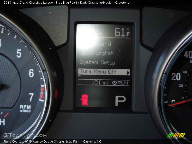 True Blue Pearl / Dark Graystone/Medium Graystone 2013 Jeep Grand Cherokee Laredo