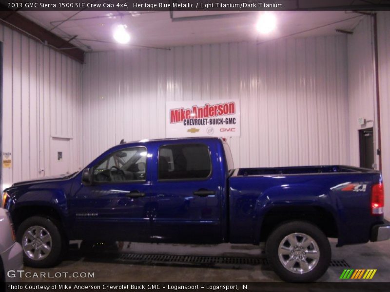 Heritage Blue Metallic / Light Titanium/Dark Titanium 2013 GMC Sierra 1500 SLE Crew Cab 4x4