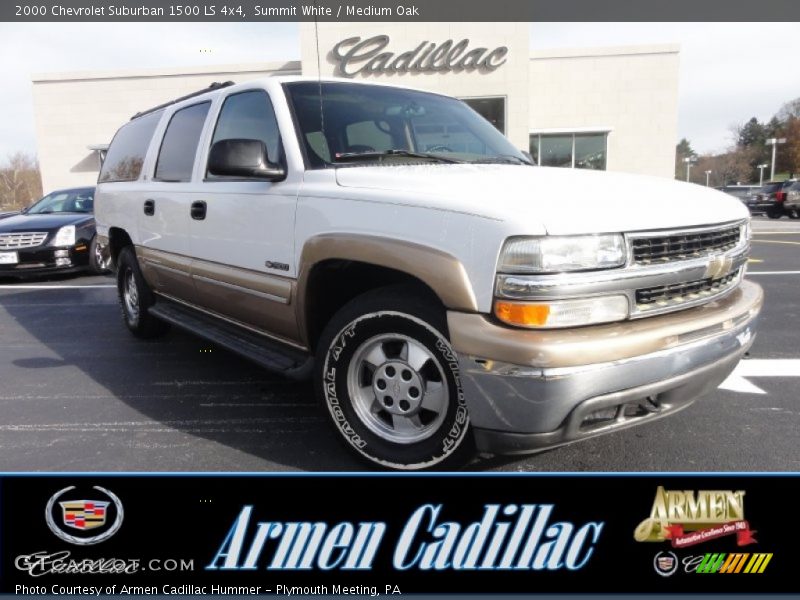 Summit White / Medium Oak 2000 Chevrolet Suburban 1500 LS 4x4