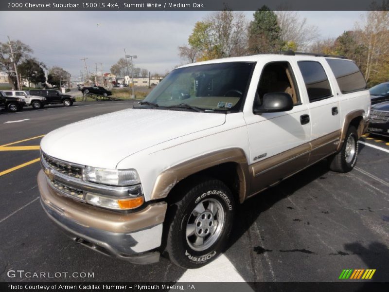 Summit White / Medium Oak 2000 Chevrolet Suburban 1500 LS 4x4