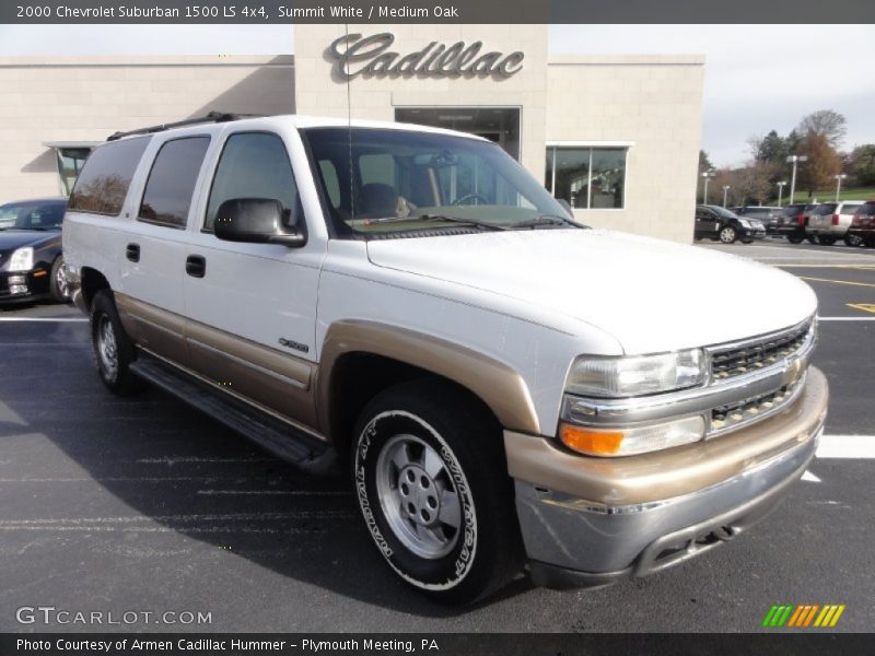 Summit White / Medium Oak 2000 Chevrolet Suburban 1500 LS 4x4