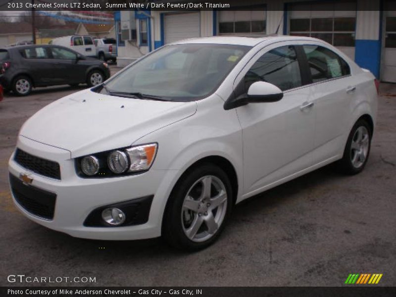 Summit White / Dark Pewter/Dark Titanium 2013 Chevrolet Sonic LTZ Sedan