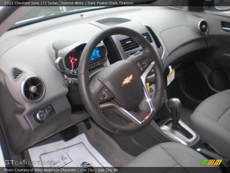 Summit White / Dark Pewter/Dark Titanium 2013 Chevrolet Sonic LTZ Sedan