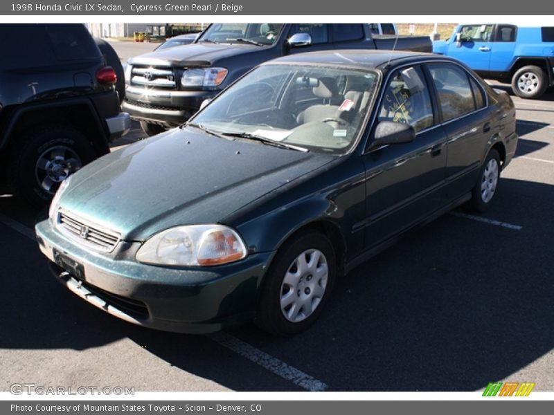 Cypress Green Pearl / Beige 1998 Honda Civic LX Sedan
