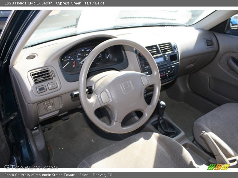 Cypress Green Pearl / Beige 1998 Honda Civic LX Sedan