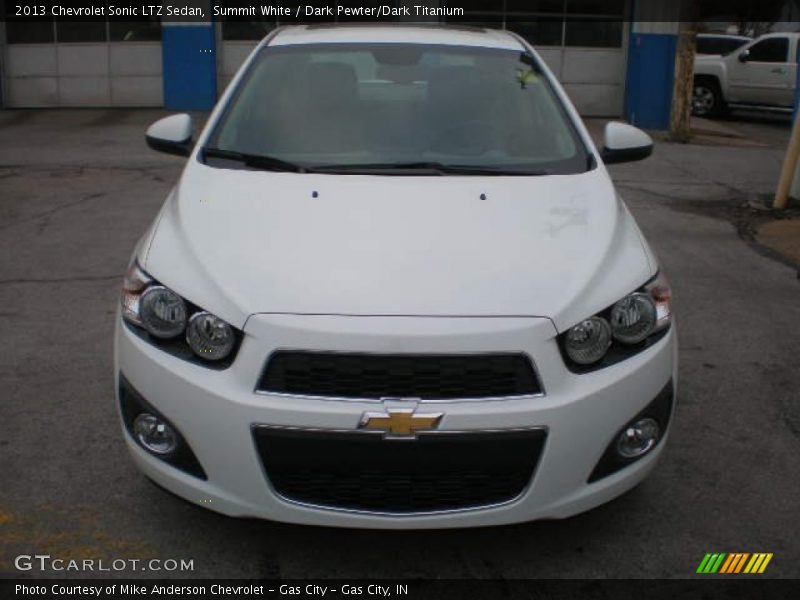 Summit White / Dark Pewter/Dark Titanium 2013 Chevrolet Sonic LTZ Sedan