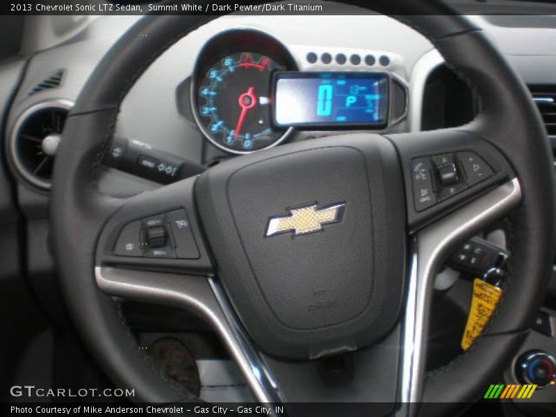 Summit White / Dark Pewter/Dark Titanium 2013 Chevrolet Sonic LTZ Sedan