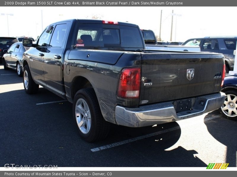 Brilliant Black Crystal Pearl / Dark Slate/Medium Graystone 2009 Dodge Ram 1500 SLT Crew Cab 4x4