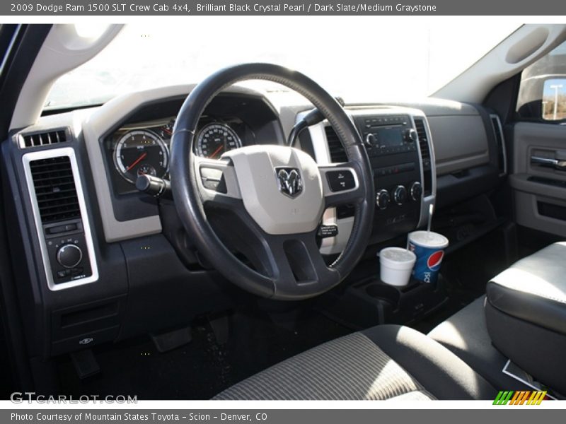Brilliant Black Crystal Pearl / Dark Slate/Medium Graystone 2009 Dodge Ram 1500 SLT Crew Cab 4x4